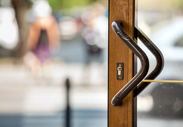 image of a commercial glass door